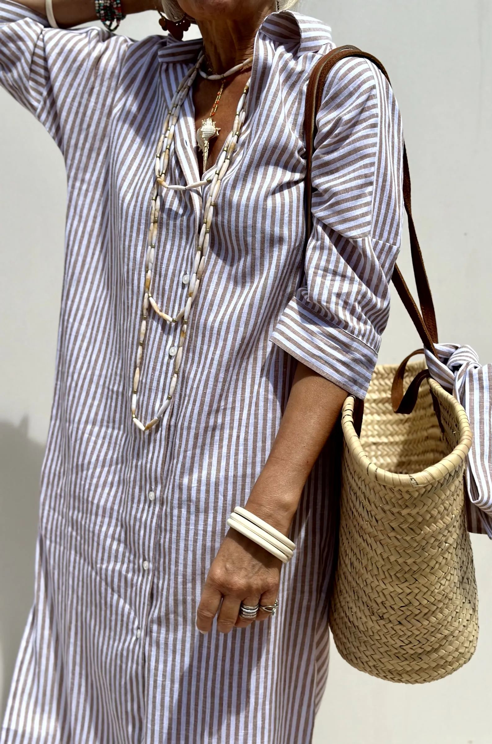 Loose Striped Half Sleeve Shirt Dress(Free striped belt+Buy 2 get free shipping)