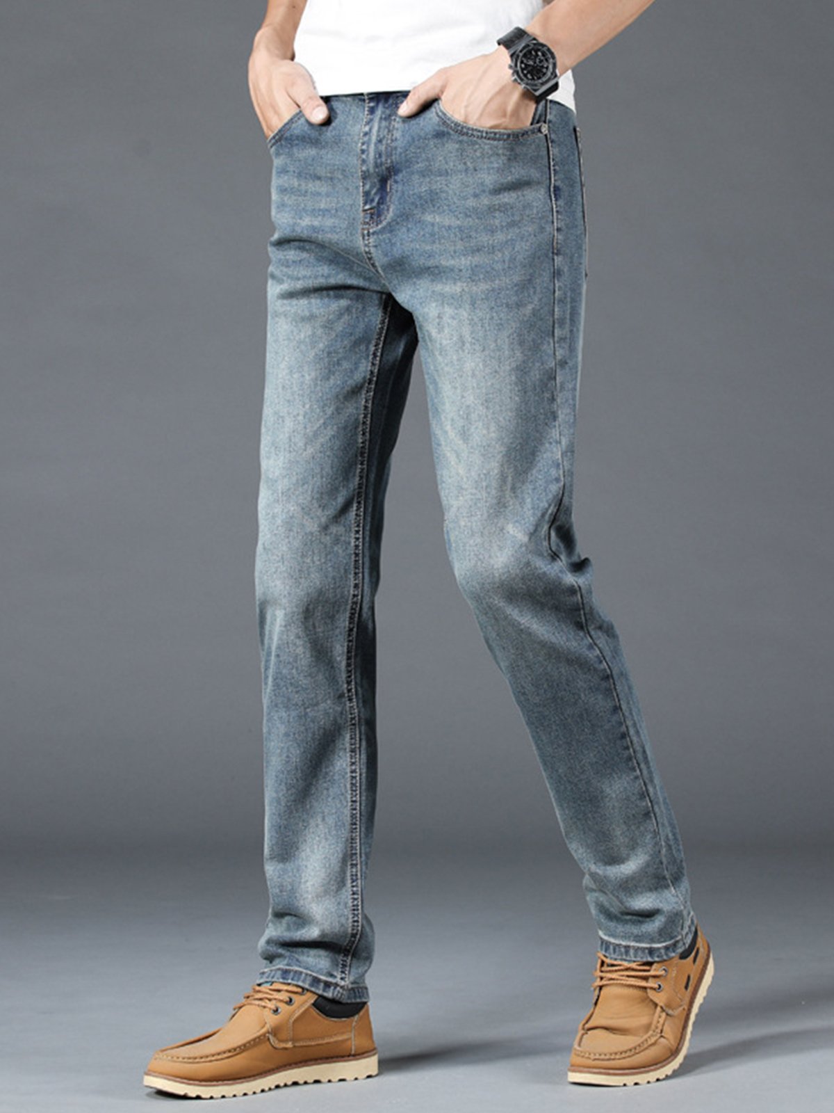 Casual Straight Regular Fit Jeans-Zittor
