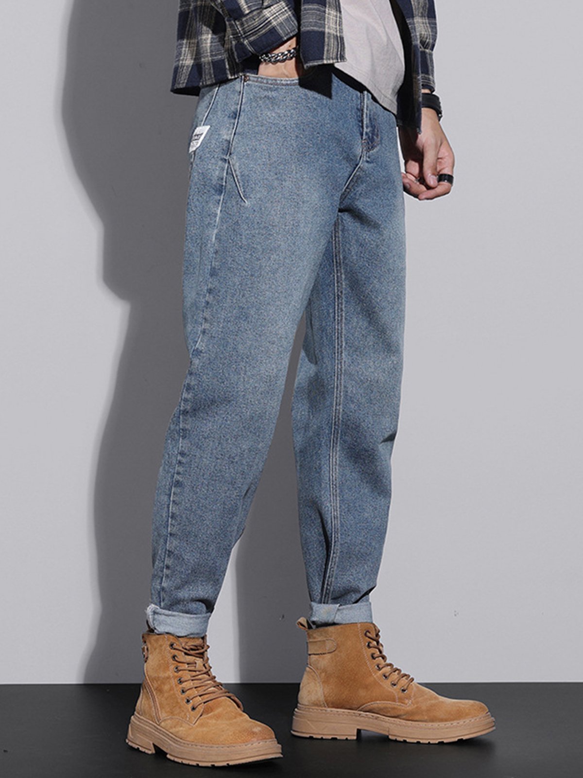 M's Vintage Casual Taper Loose Fit Jeans-Zittor