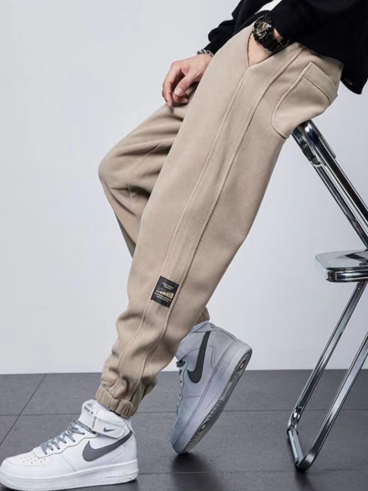 M's Ankle-Tied Fleece Sweatpants-Zittor