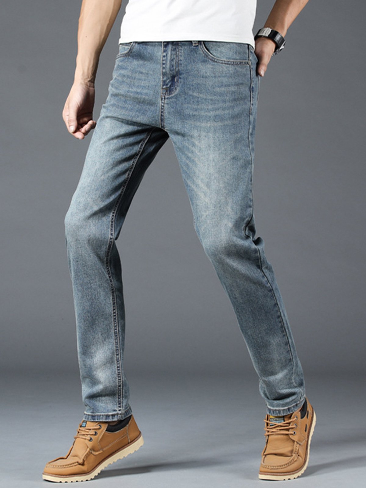 Casual Straight Regular Fit Jeans-Zittor