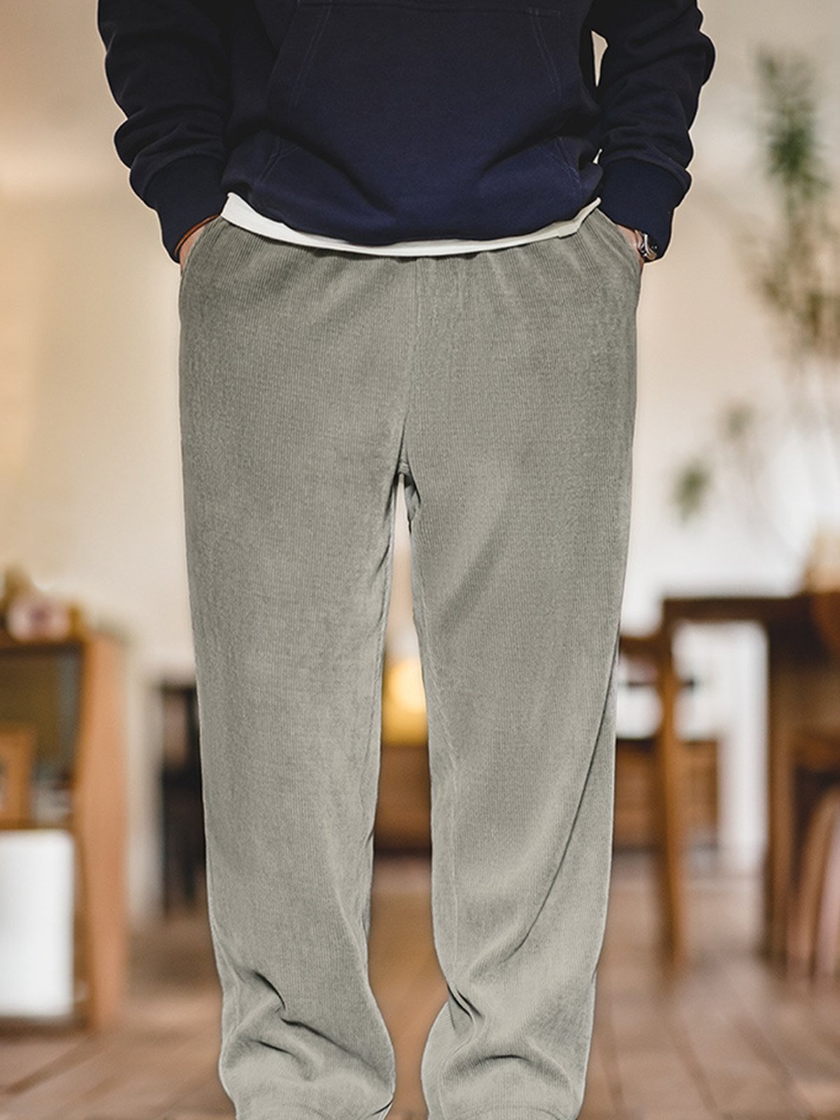 M's Corduroy Drooping Textured Pants-Zittor