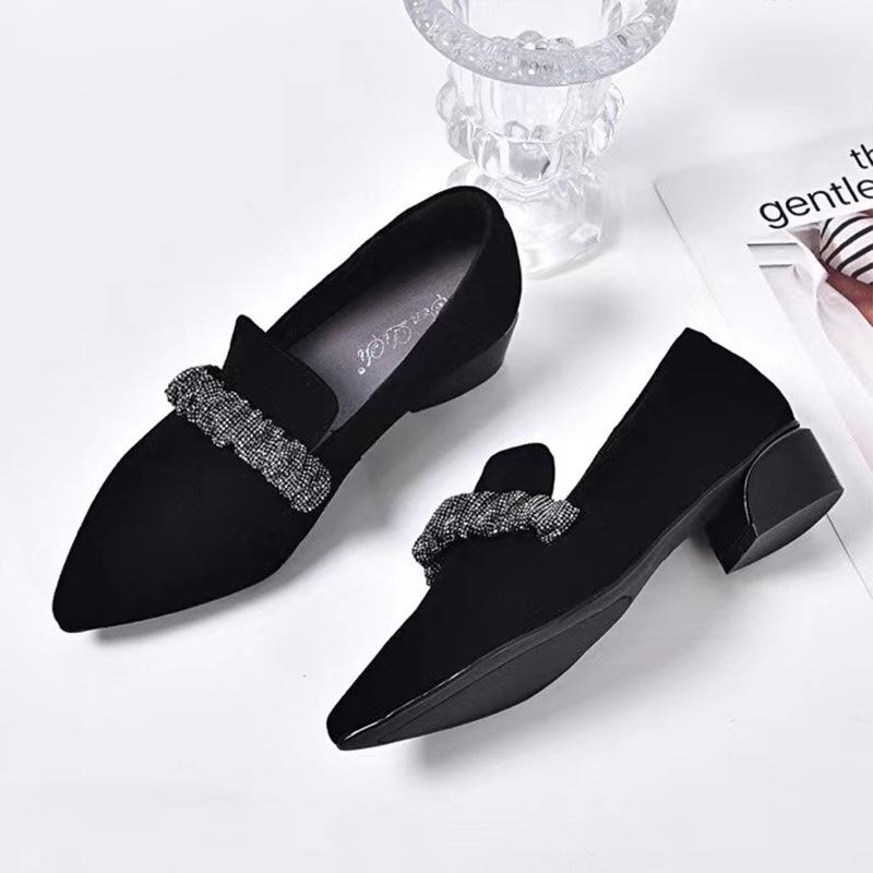 Autumn new cashmere rhinestone casual women's shoes