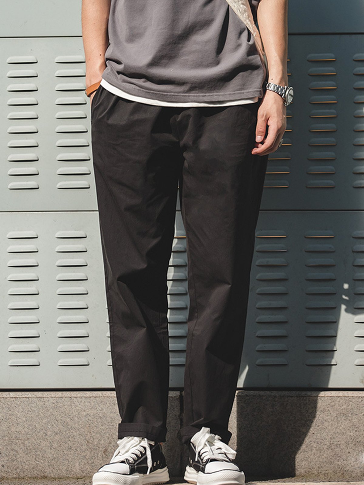 M's Relaxed Fit Solid Tapered Pants-Zittor