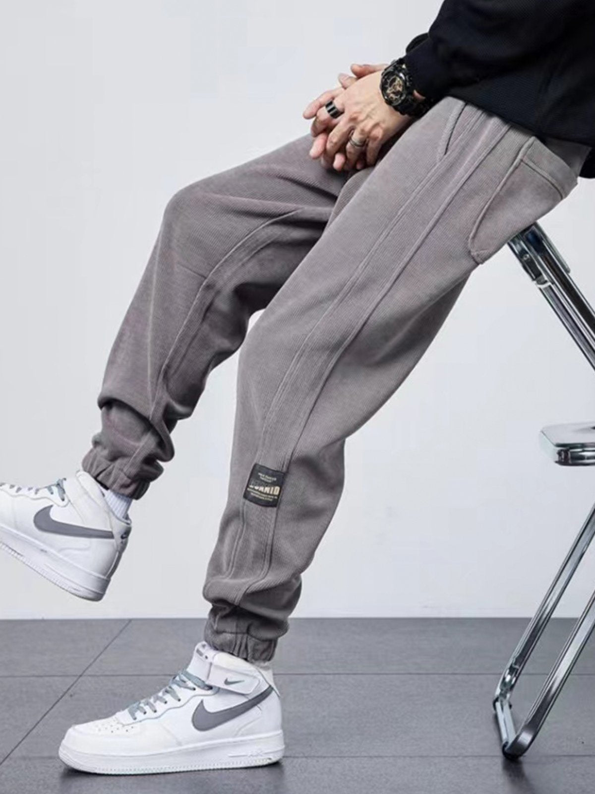 M's Ankle-Tied Fleece Sweatpants-Zittor