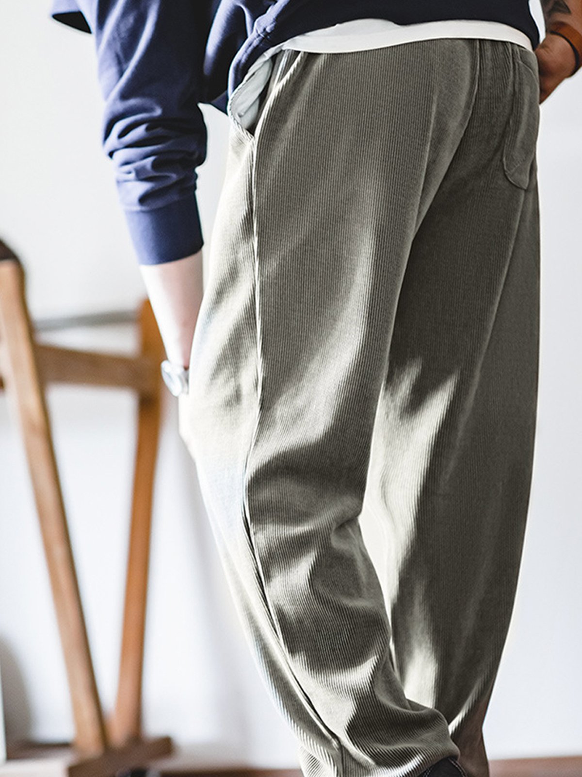 M's Corduroy Drooping Textured Pants-Zittor