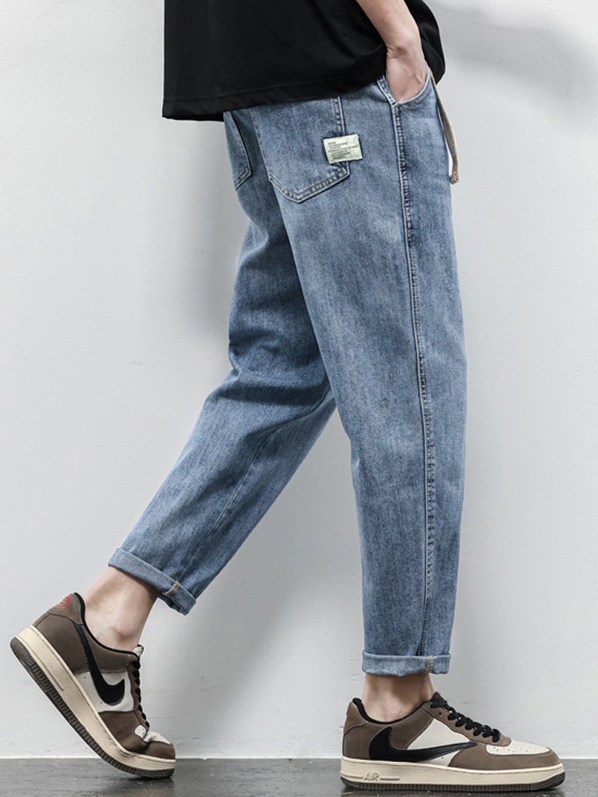 M's Vintage Casual Taper Loose Fit Jeans-Zittor