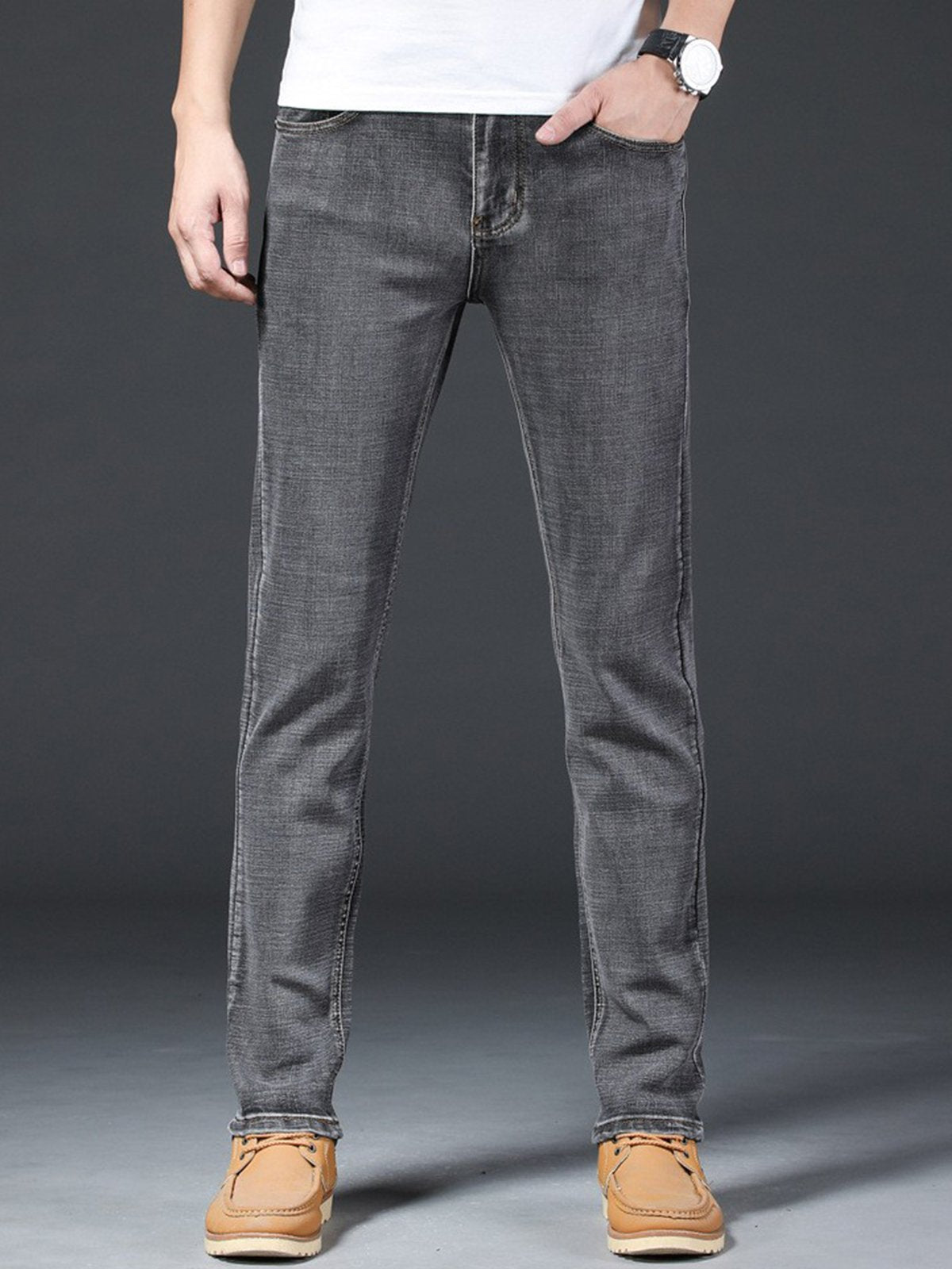 Casual Straight Regular Fit Jeans-Zittor