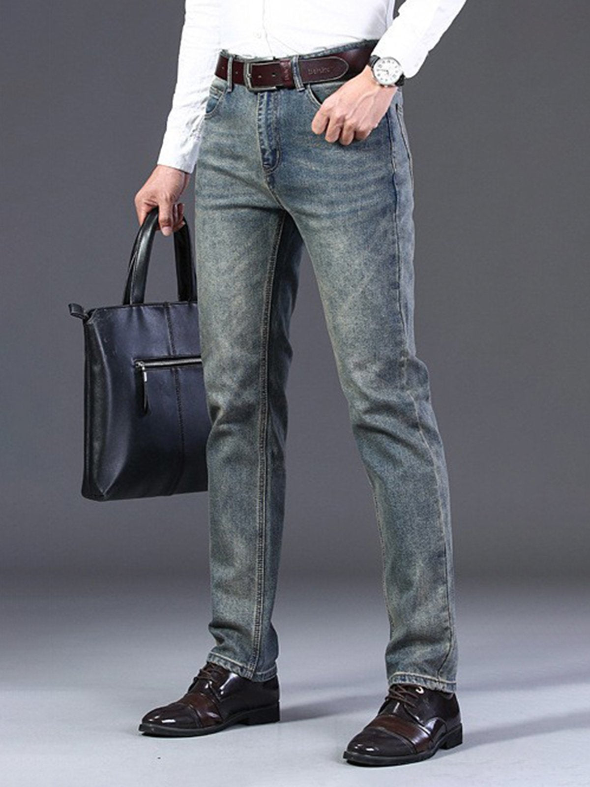 Casual Straight Regular Fit Jeans-Zittor