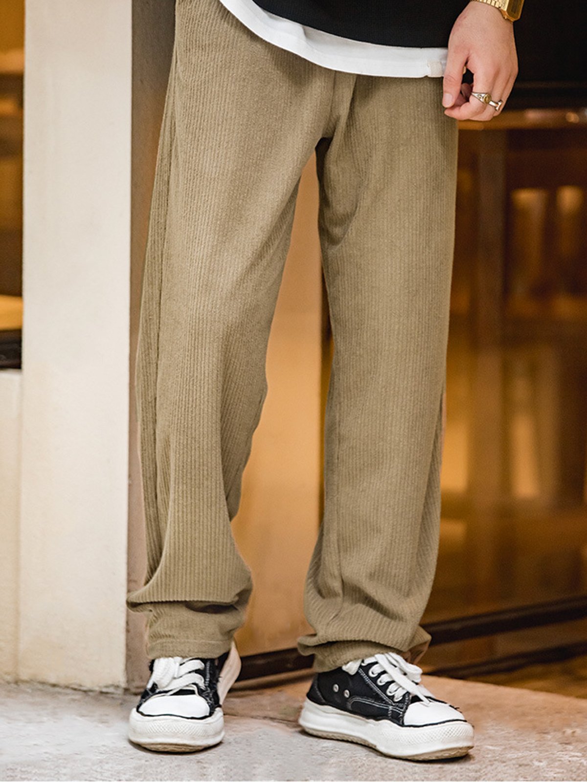 Elastic Waist Knit Sweatpants-Zittor