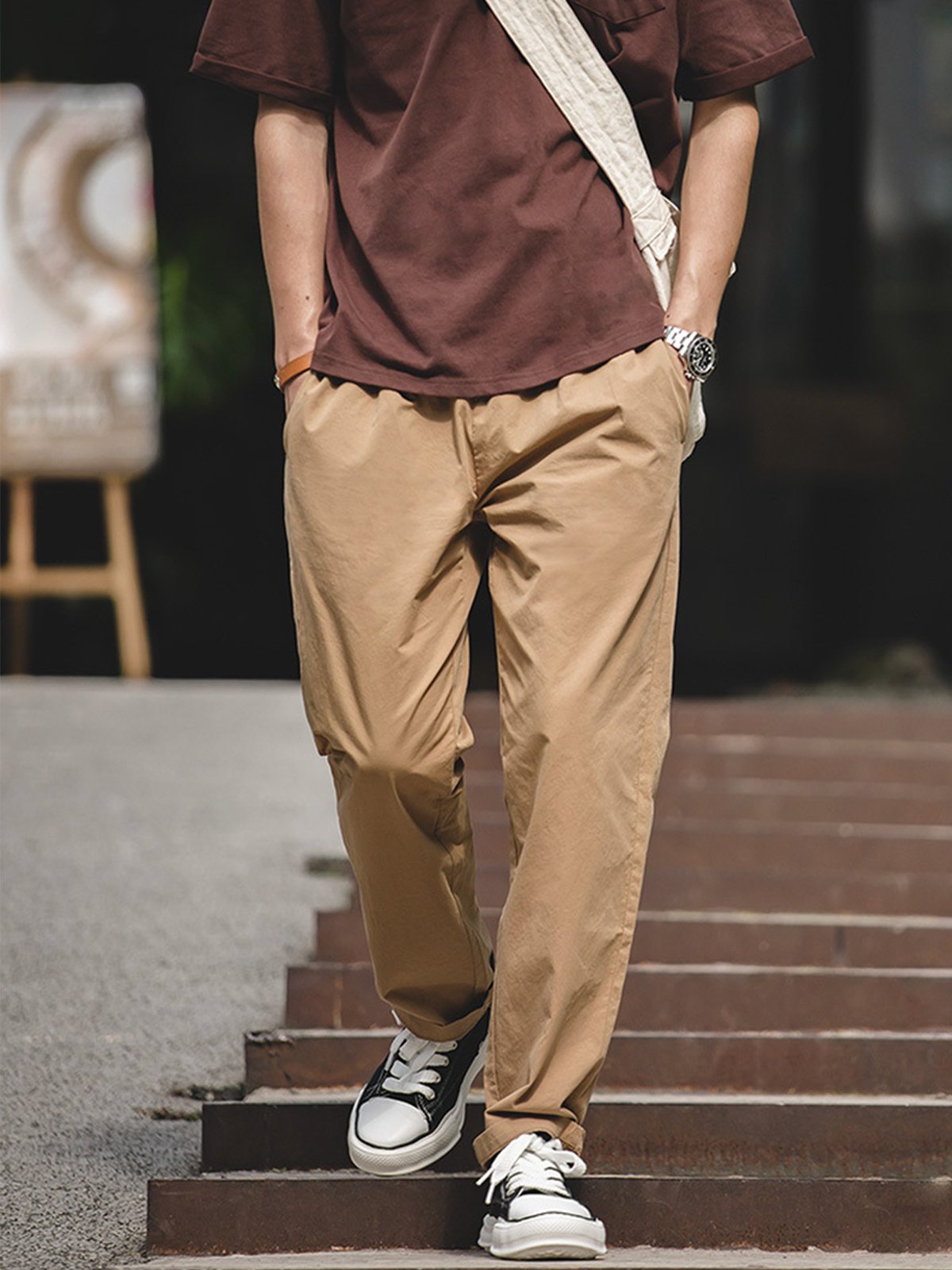 M's Relaxed Fit Solid Tapered Pants-Zittor