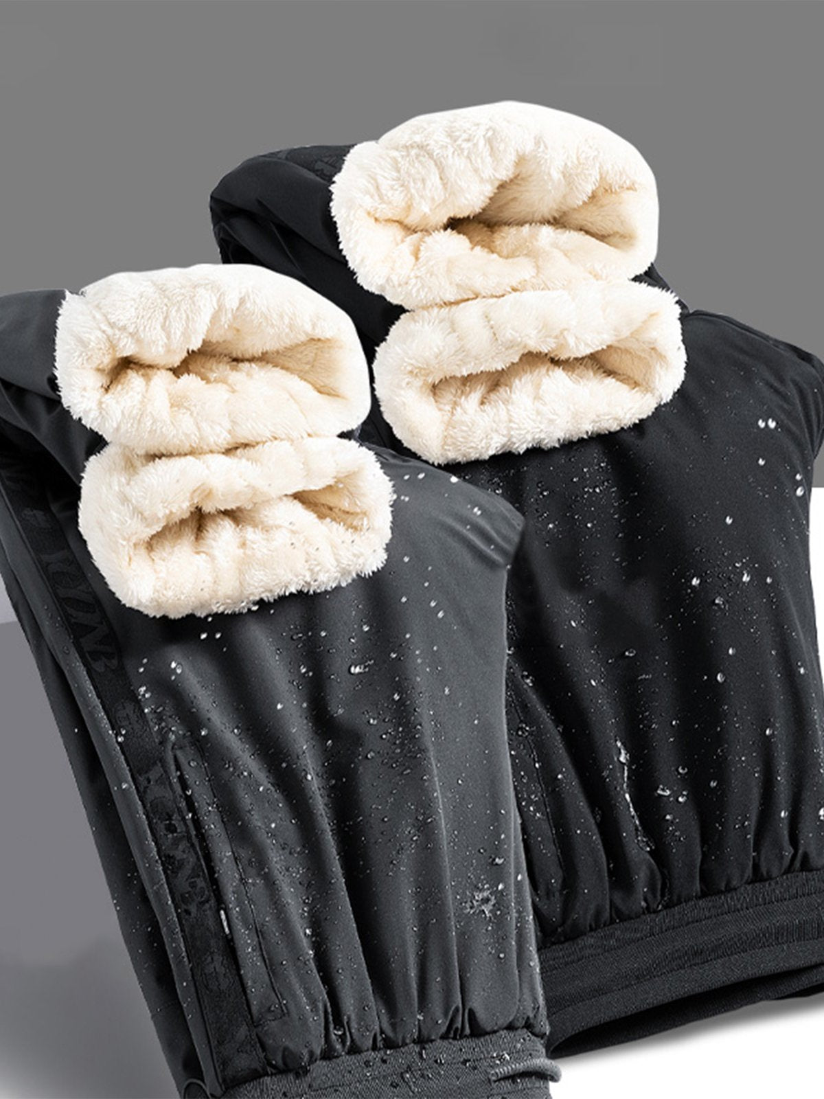 Extra Fleece-Lined Ankle-Tied Elastic Waist Pants-Zittor