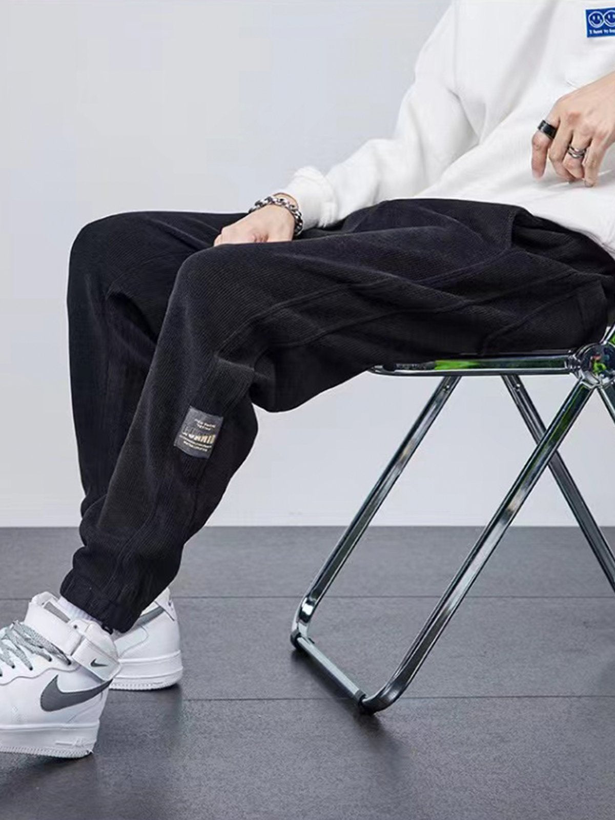 M's Ankle-Tied Fleece Sweatpants-Zittor