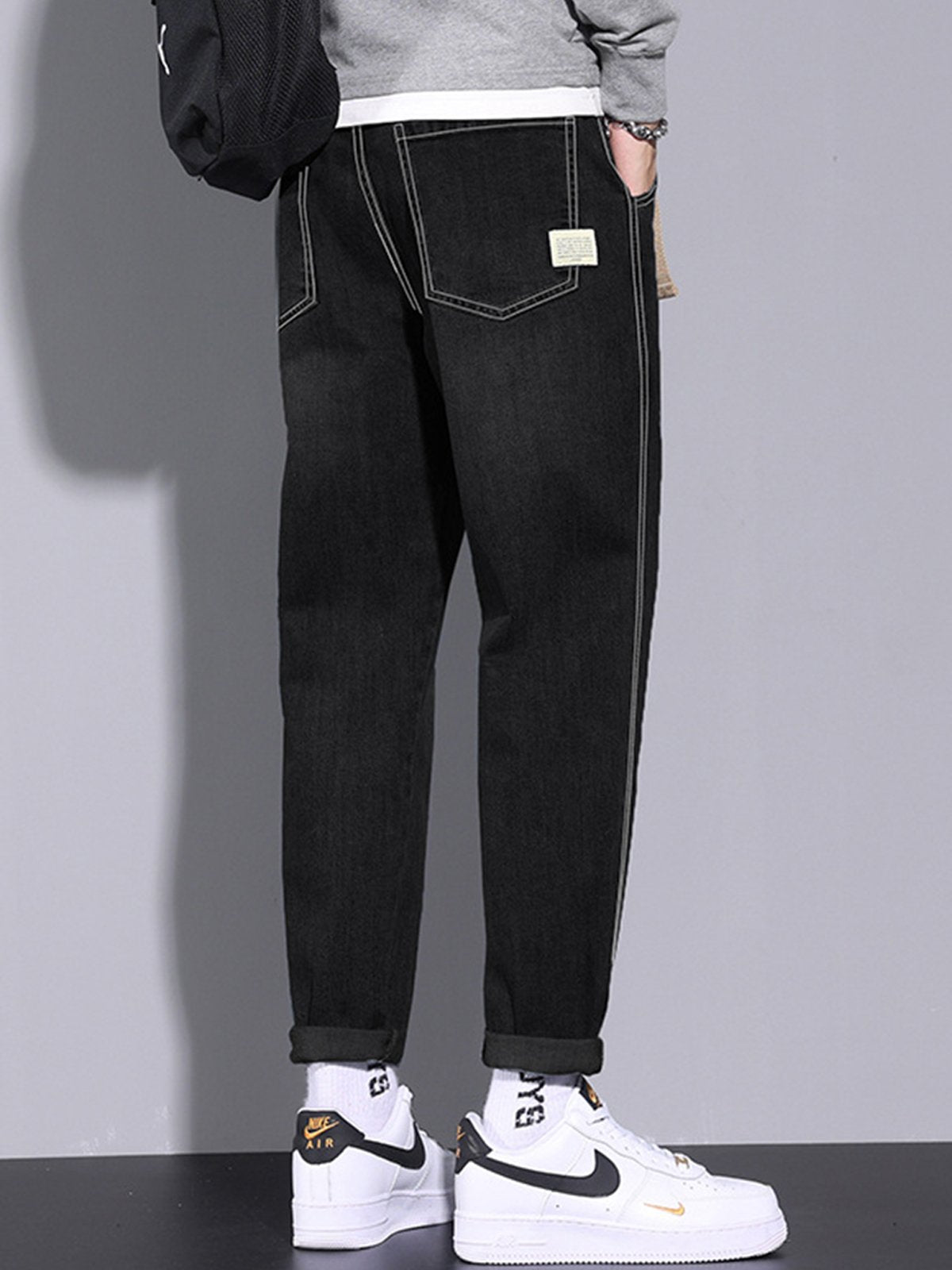 M's Vintage Casual Taper Loose Fit Jeans-Zittor