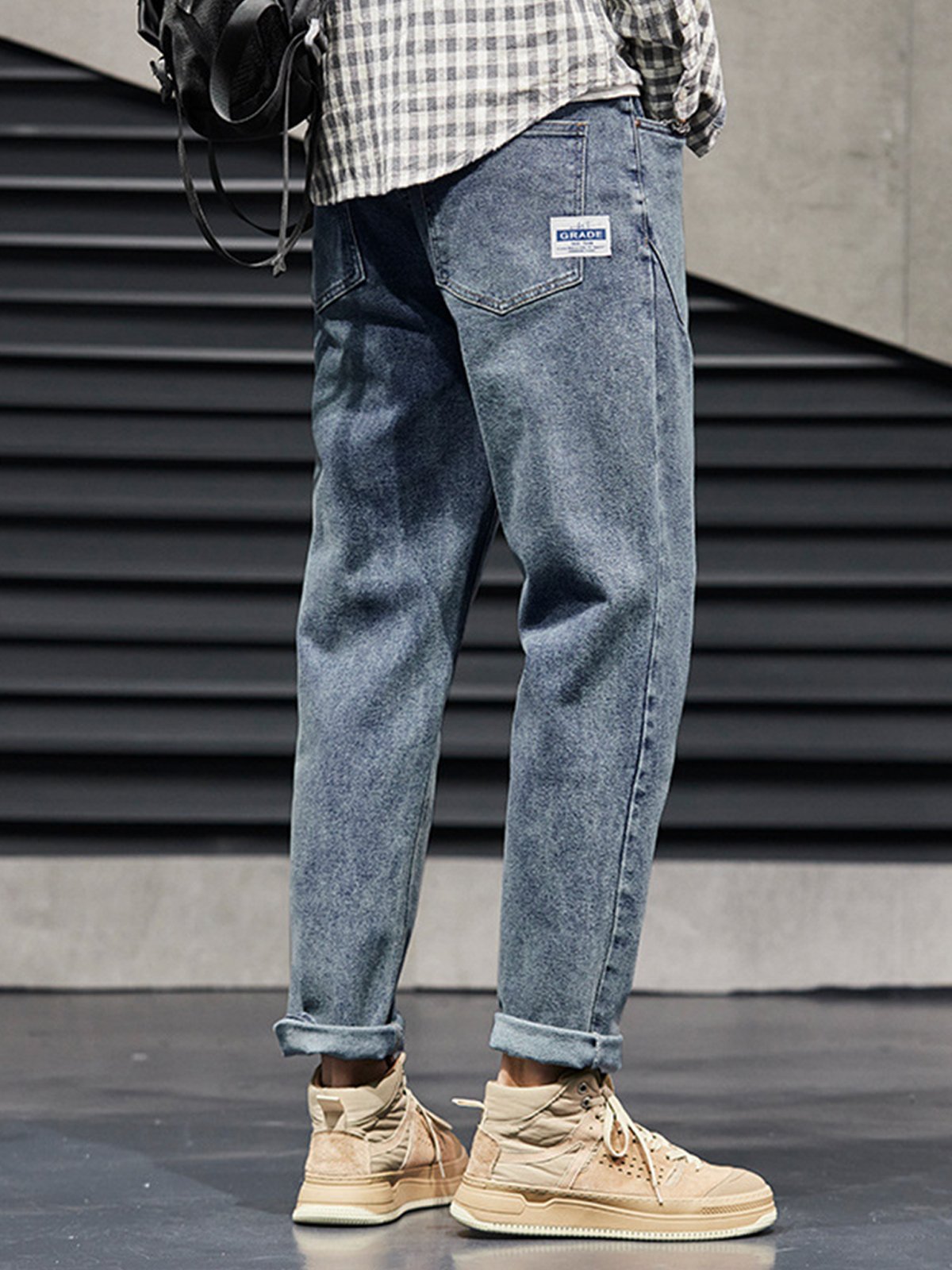 M's Vintage Casual Taper Loose Fit Jeans-Zittor