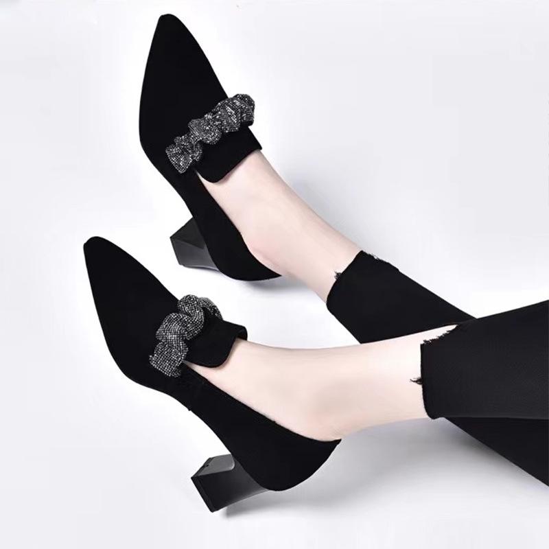 Autumn new cashmere rhinestone casual women's shoes