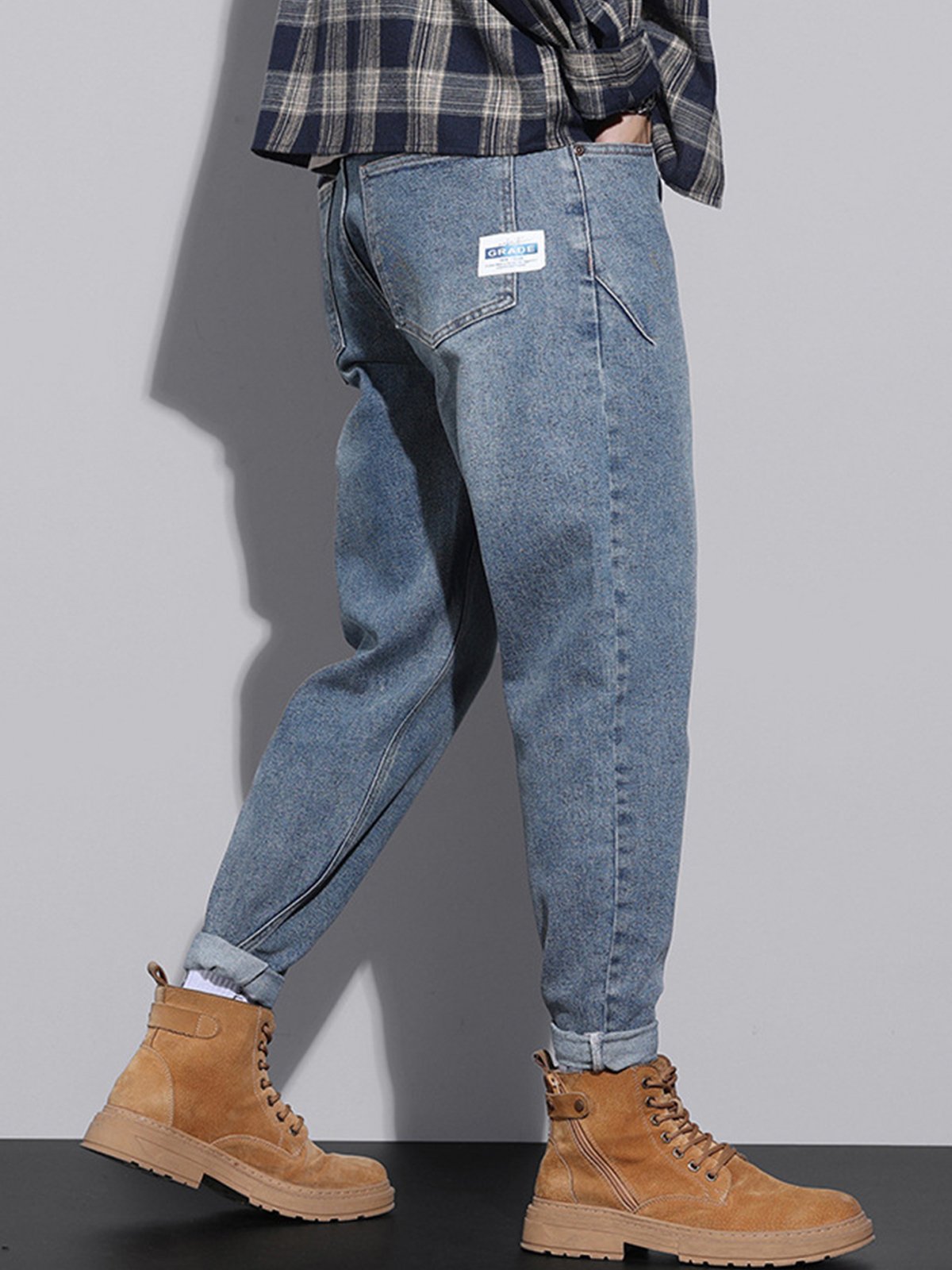 M's Vintage Casual Taper Loose Fit Jeans-Zittor