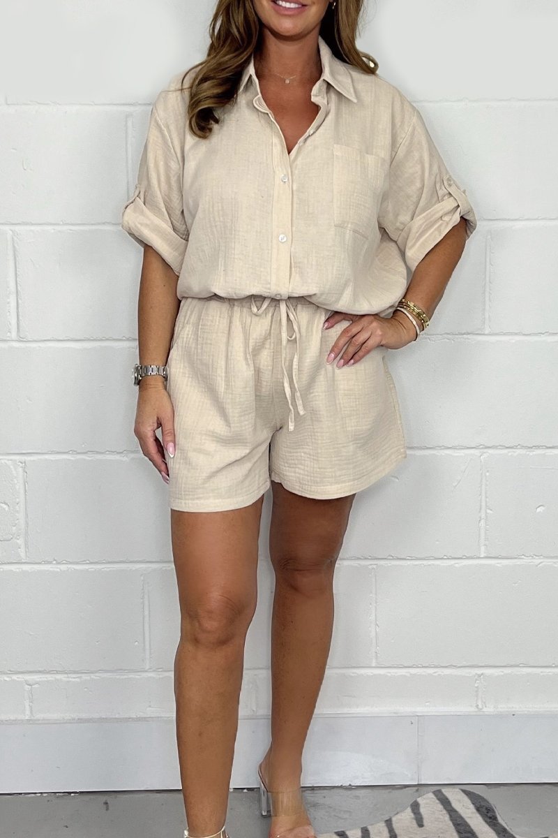 Cheesecloth Shirt & Shorts Co-Ord