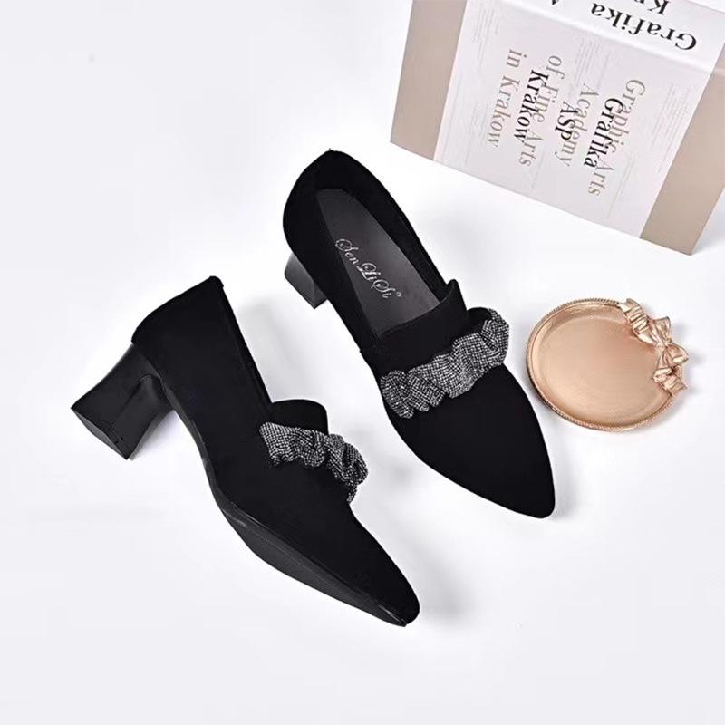 Autumn new cashmere rhinestone casual women's shoes