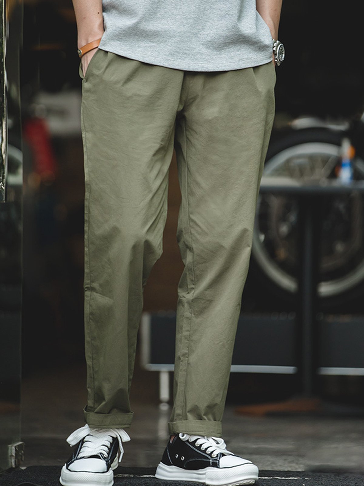 M's Relaxed Fit Solid Tapered Pants-Zittor