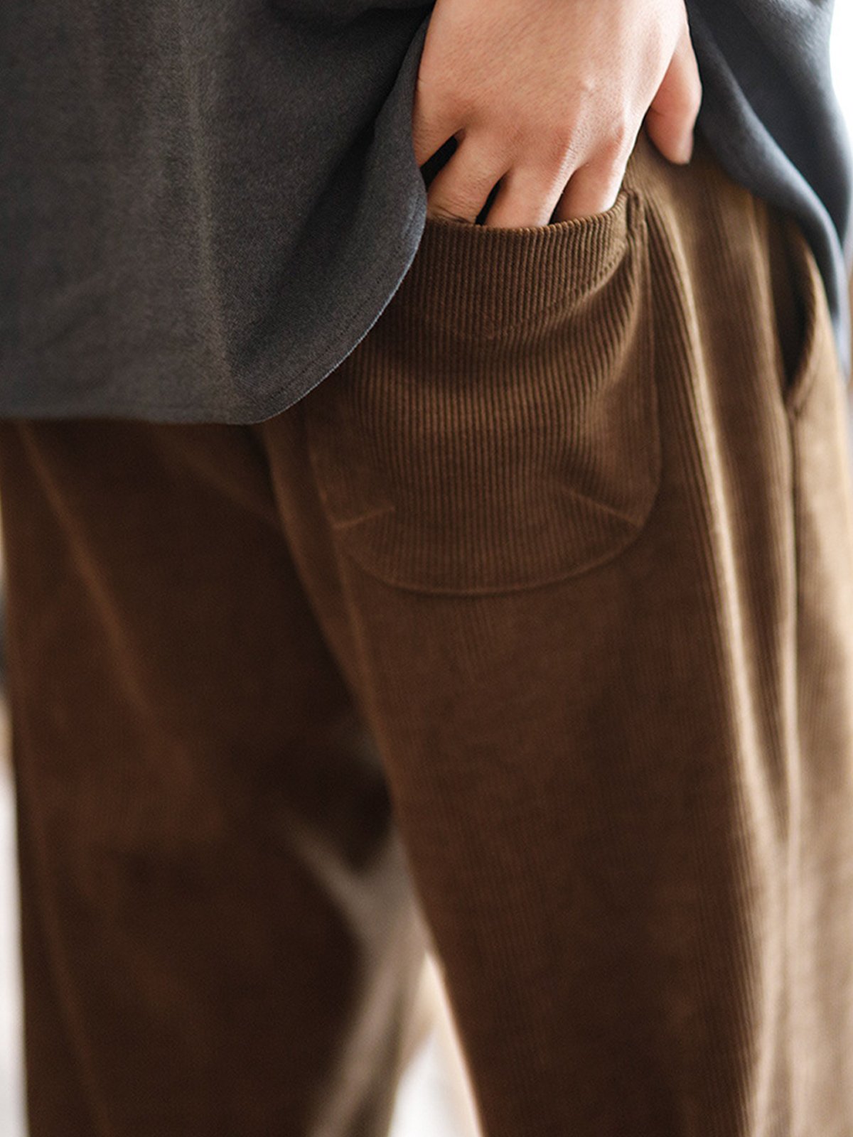 M's Corduroy Drooping Textured Pants-Zittor