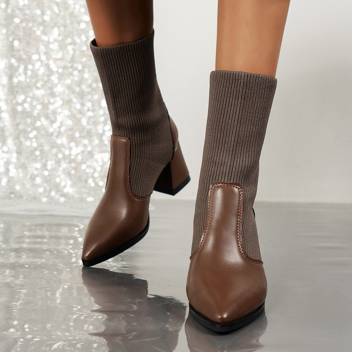 knitted sock boots