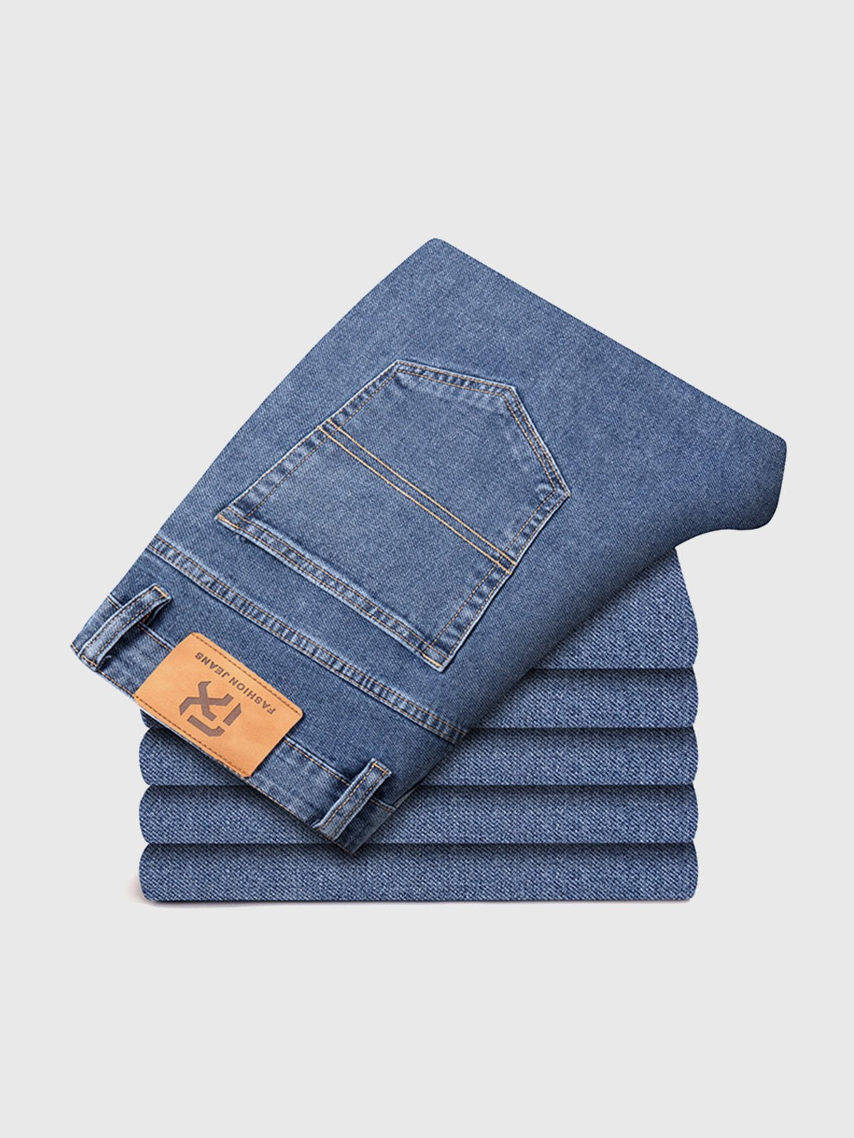 M's Casual Stretchy Solid Straight Jeans-Zittor