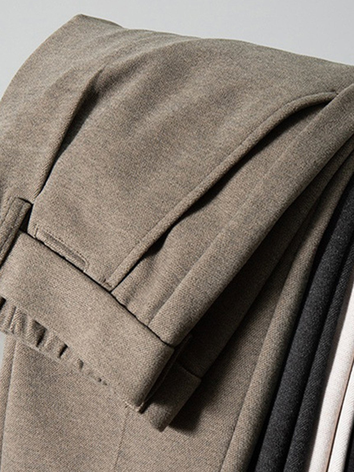 Thick Casual Back Elastic Waist Taper Suit Pants-Zittor