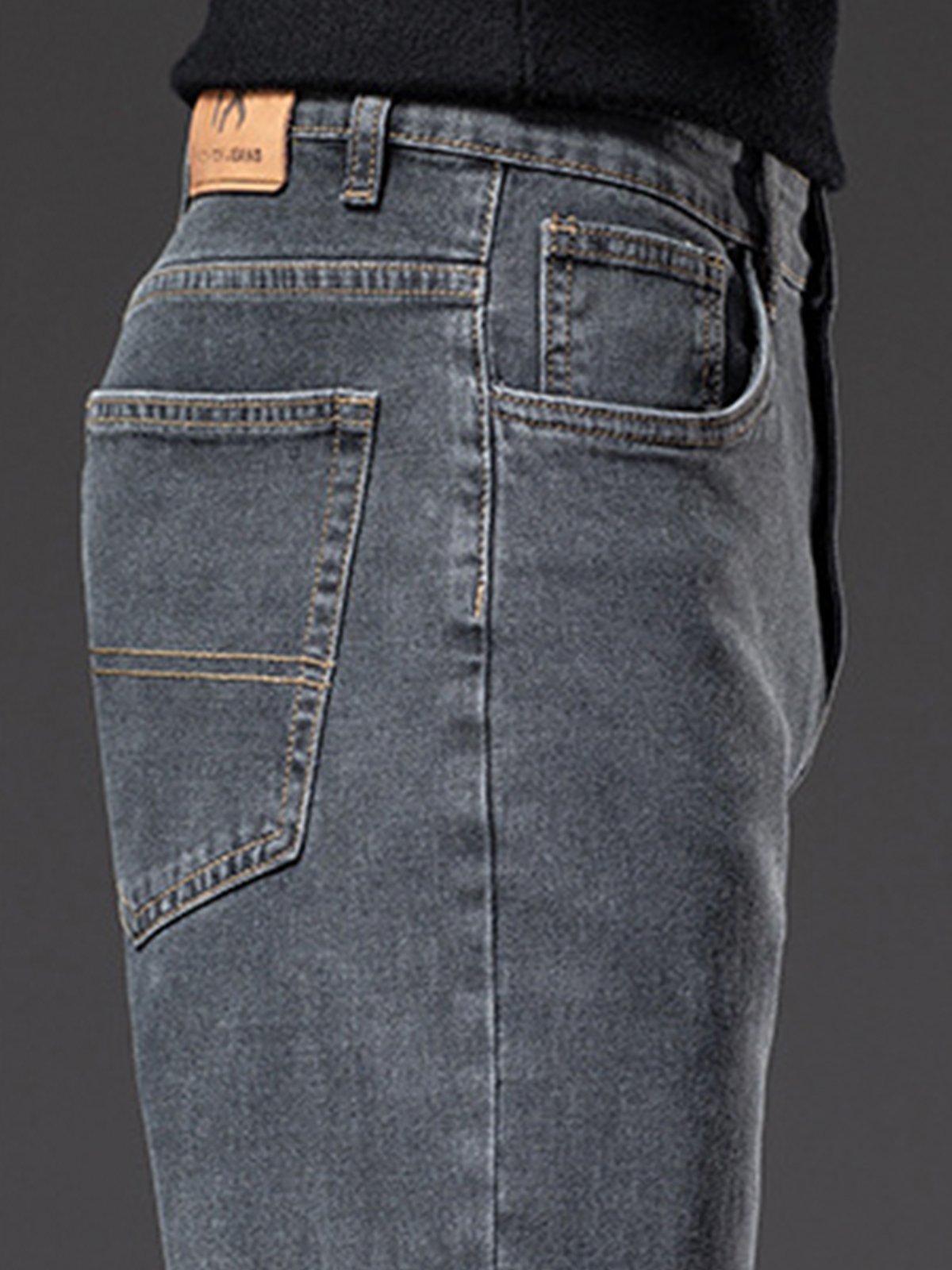 M's Casual Stretchy Solid Straight Jeans-Zittor