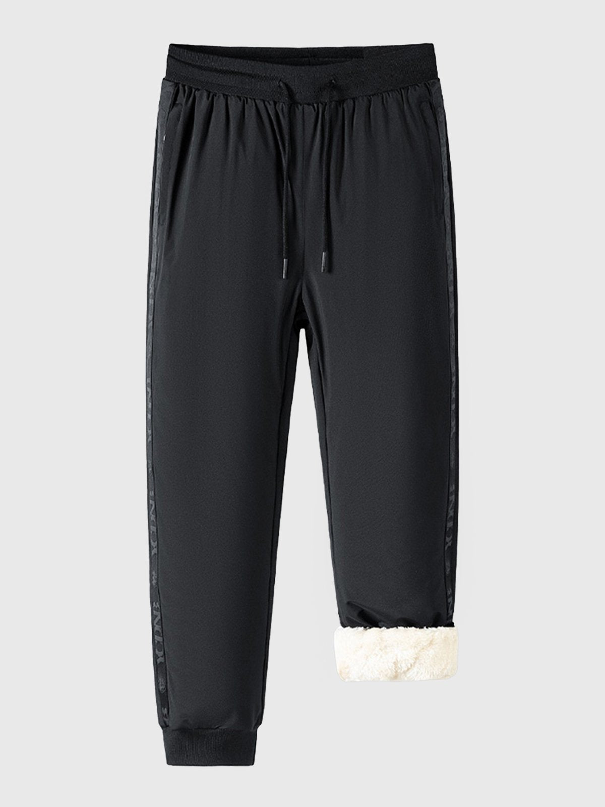 Extra Fleece-Lined Ankle-Tied Elastic Waist Pants-Zittor