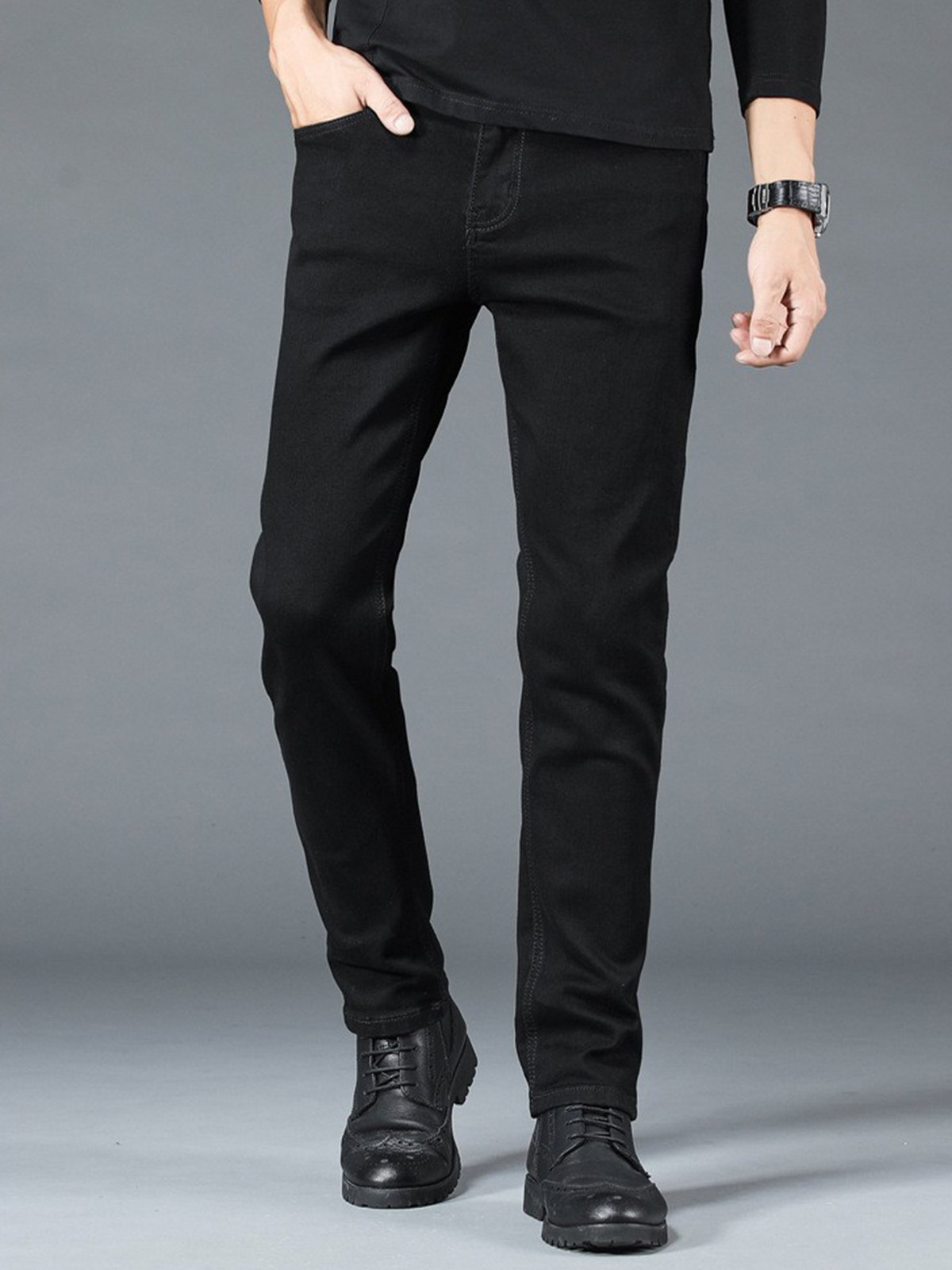 Casual Straight Regular Fit Jeans-Zittor