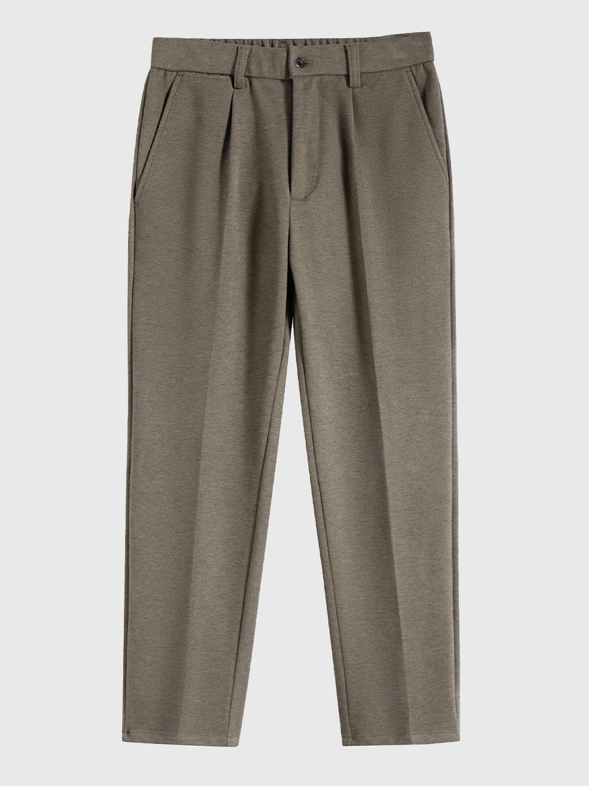 Thick Casual Back Elastic Waist Taper Suit Pants-Zittor