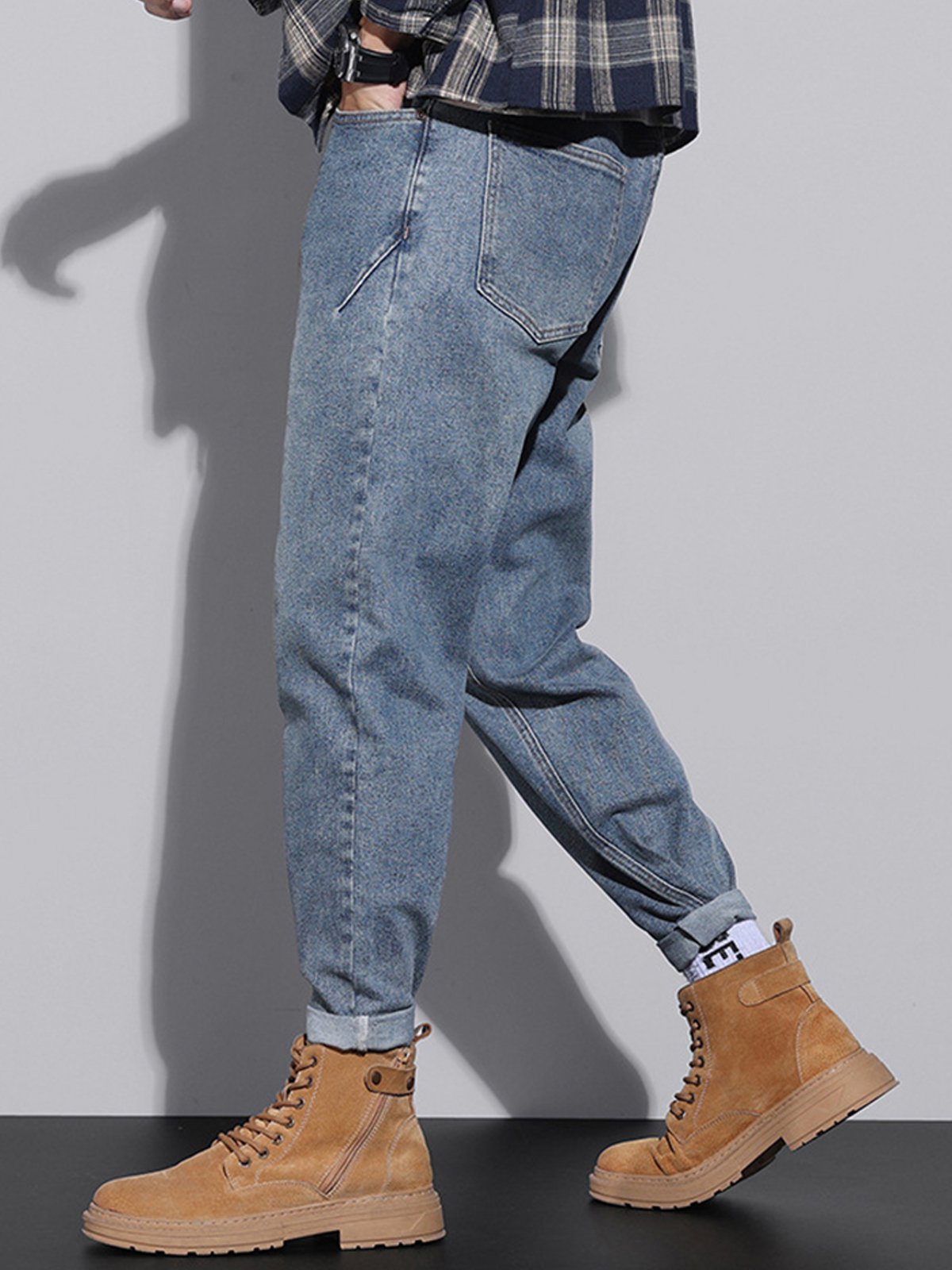 M's Vintage Casual Taper Loose Fit Jeans-Zittor