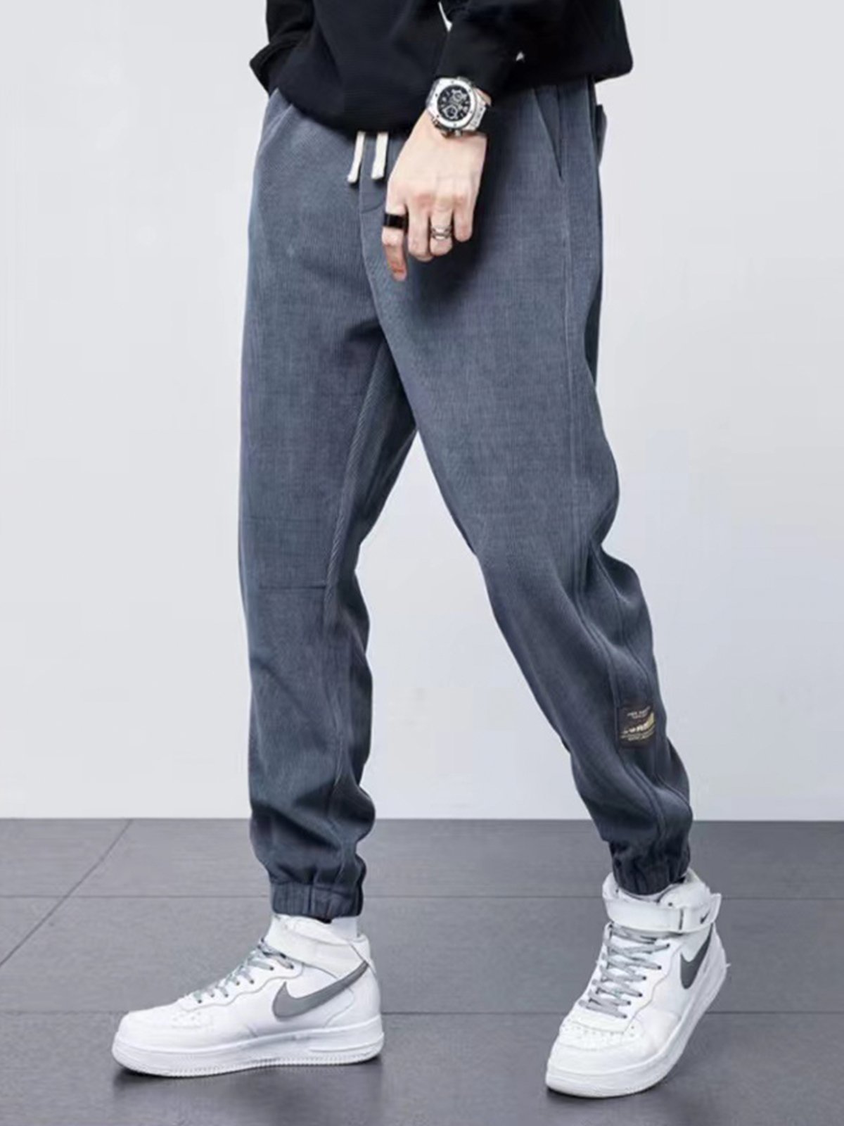 M's Ankle-Tied Fleece Sweatpants-Zittor