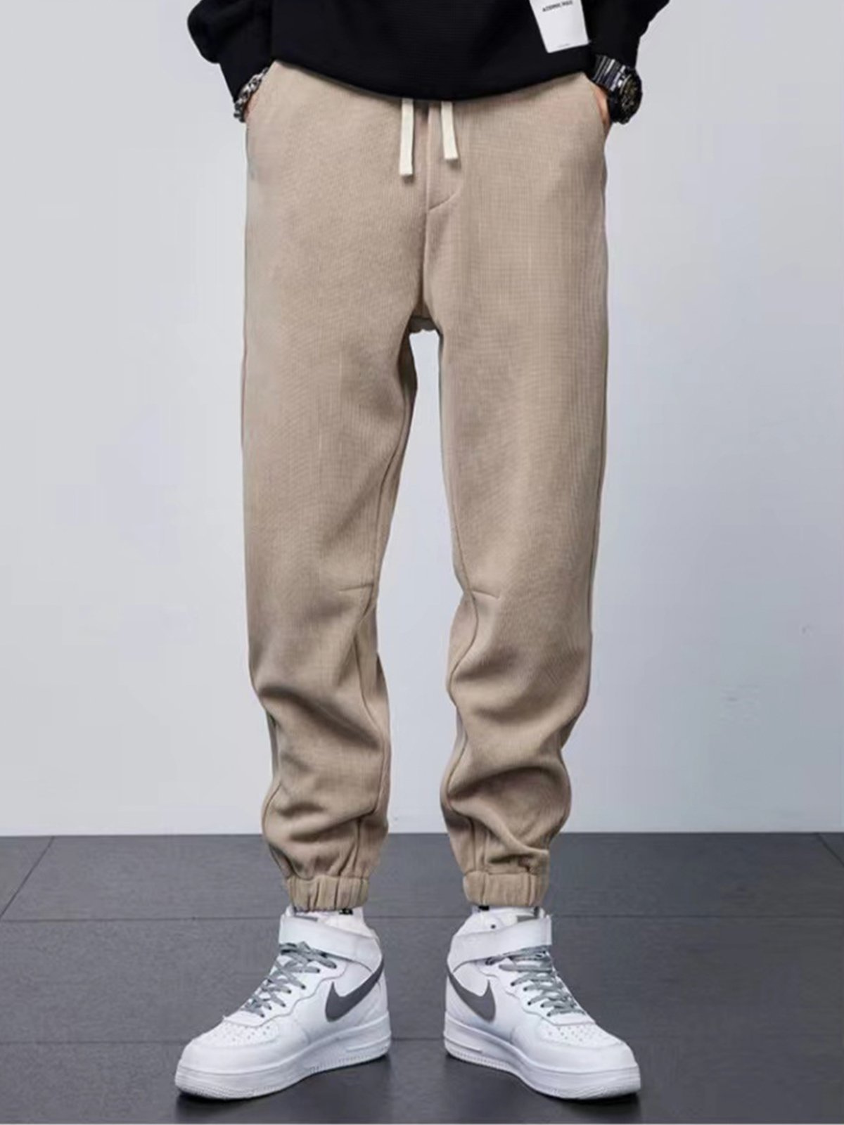 M's Ankle-Tied Fleece Sweatpants-Zittor