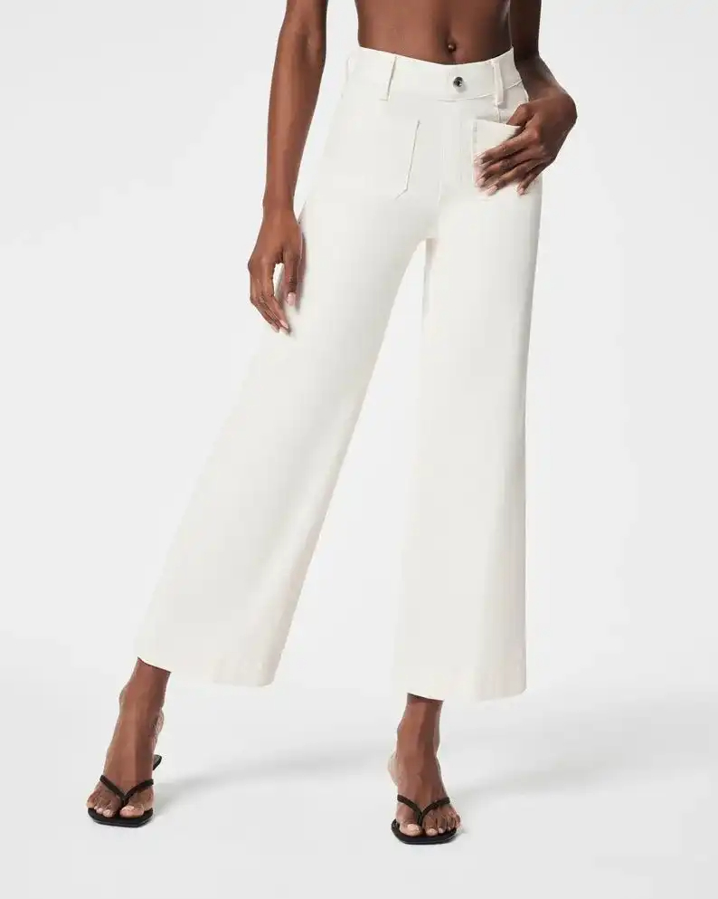 👖Tummy Control Comfortable Stretch Cropped Wide-Leg Jeans ⭐