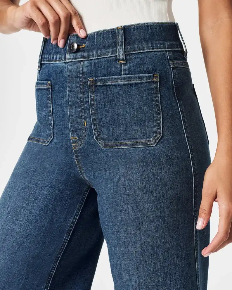 👖Tummy Control Comfortable Stretch Cropped Wide-Leg Jeans ⭐