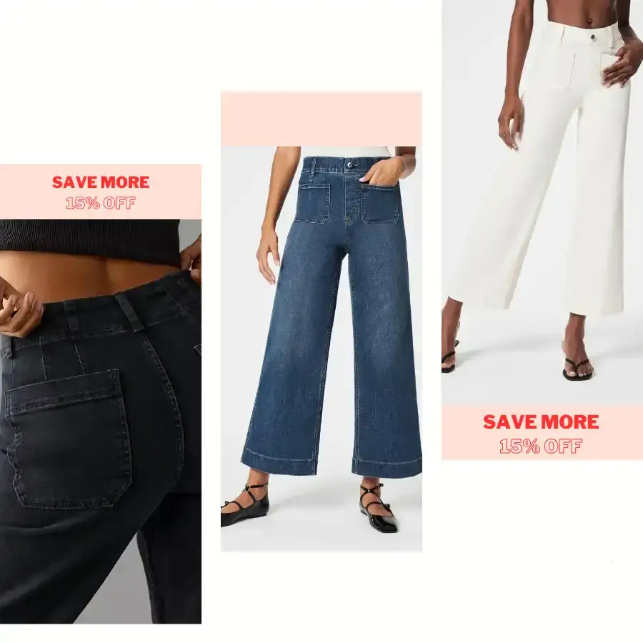👖Tummy Control Comfortable Stretch Cropped Wide-Leg Jeans ⭐