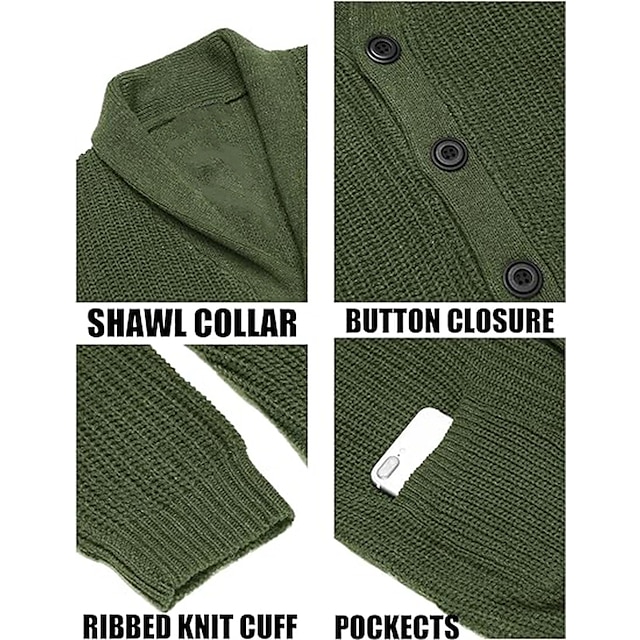 Men's V Neck Ribbed Knit Cardigan for Weekend Wear