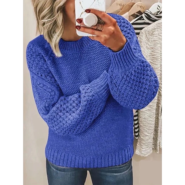 Women's Oversized Cotton Long Sleeve Stylish Casual Soft Solid Sweater