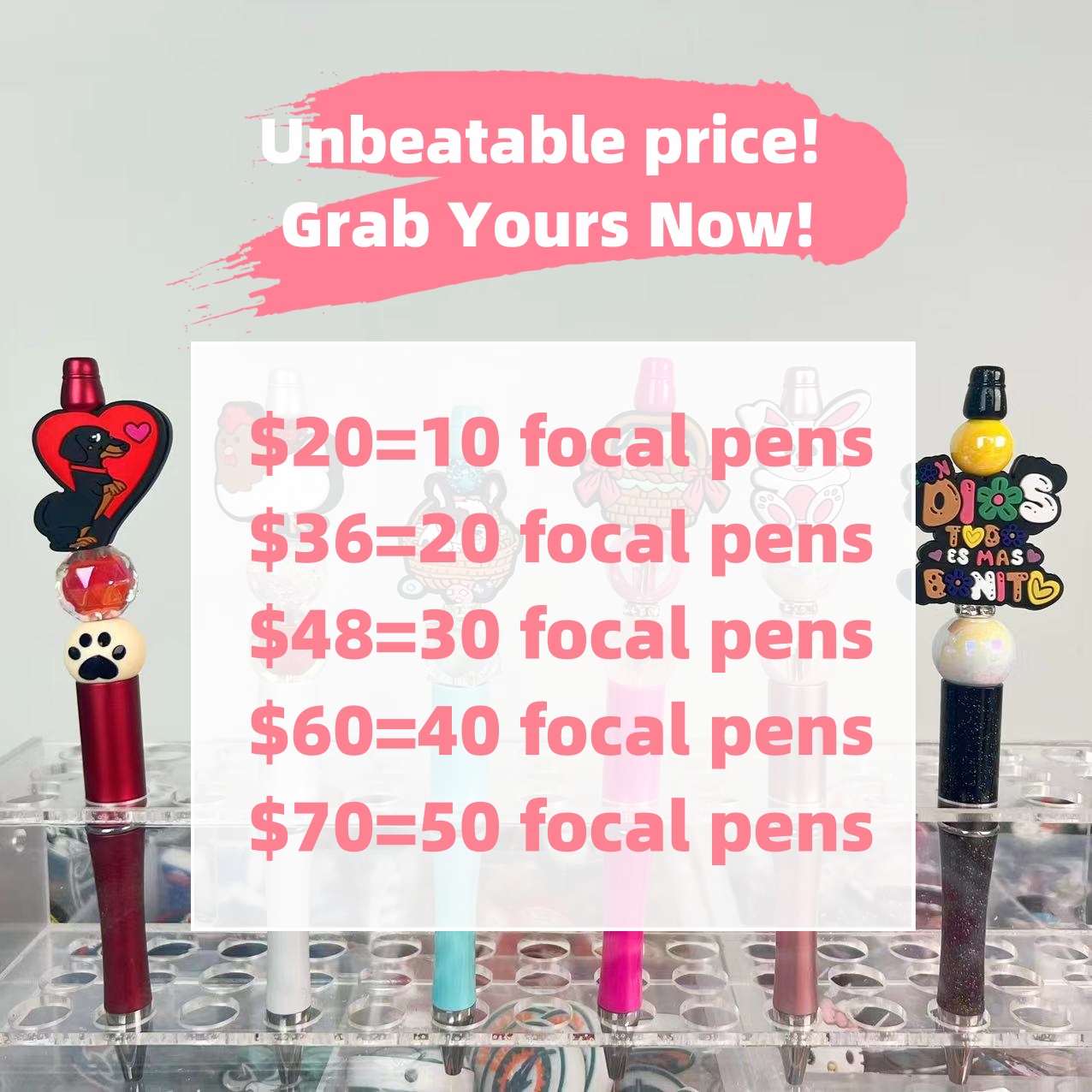 Premade Beaded Pens, Keychains, Stylus pens, Badge Reels