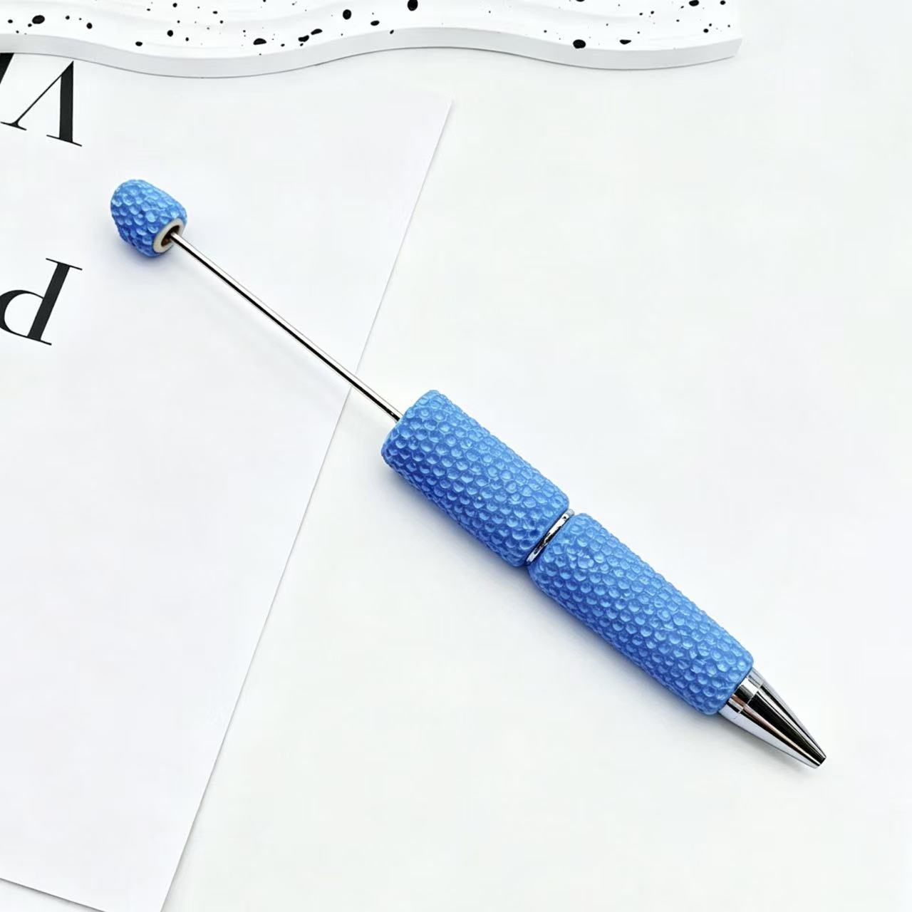 New Candy-Colored Full Rhinestone Beaded Pens, Customizable DIY Mini Bead Pens, Neon Crystal Ballpoint Pens