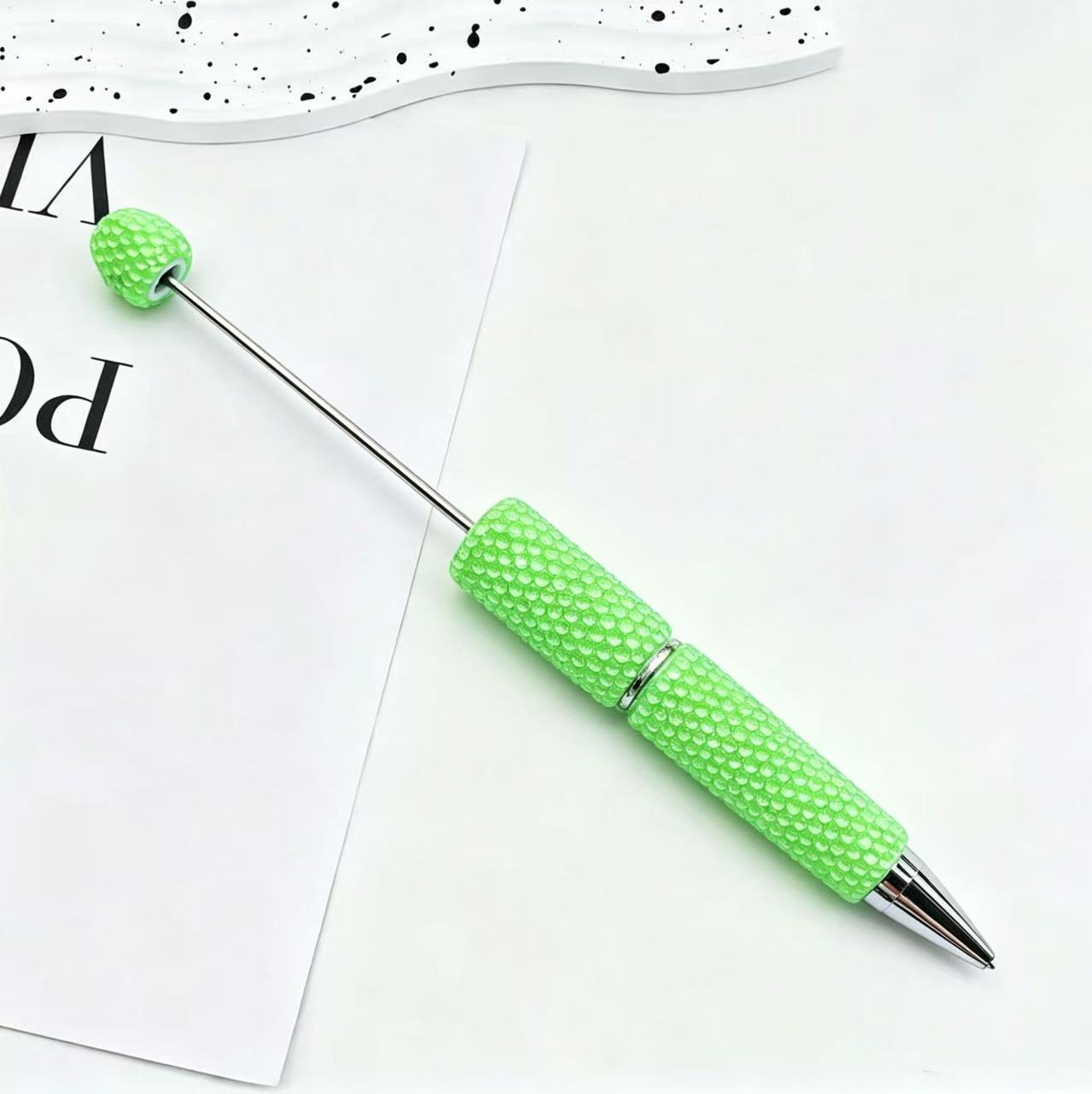 New Candy-Colored Full Rhinestone Beaded Pens, Customizable DIY Mini Bead Pens, Neon Crystal Ballpoint Pens
