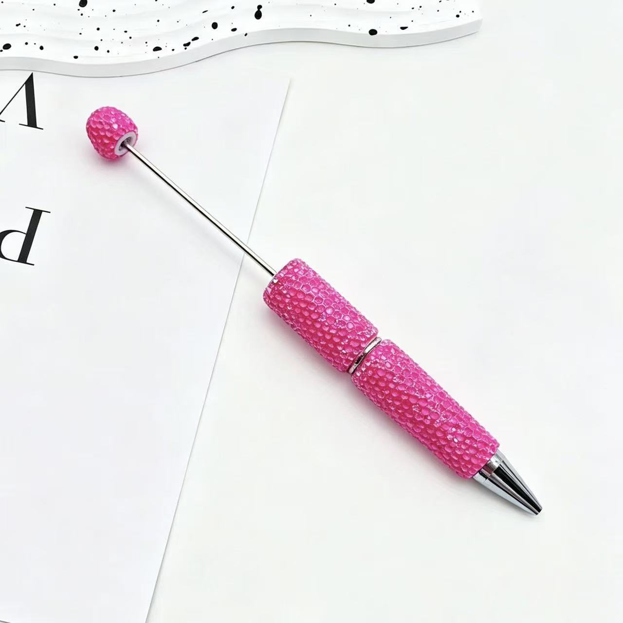 New Candy-Colored Full Rhinestone Beaded Pens, Customizable DIY Mini Bead Pens, Neon Crystal Ballpoint Pens
