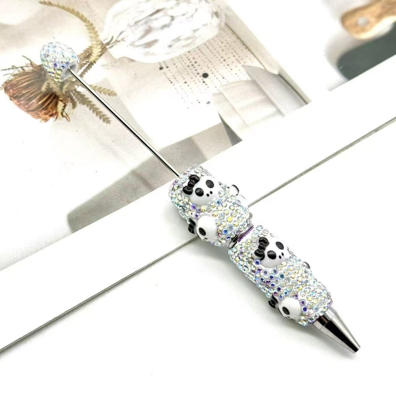 New DIY Halloween Full Rhinestone Beaded Pens, Trending International Market Mini Bead Pens, Evil Pumpkin Design Ballpoint / Gel Pens