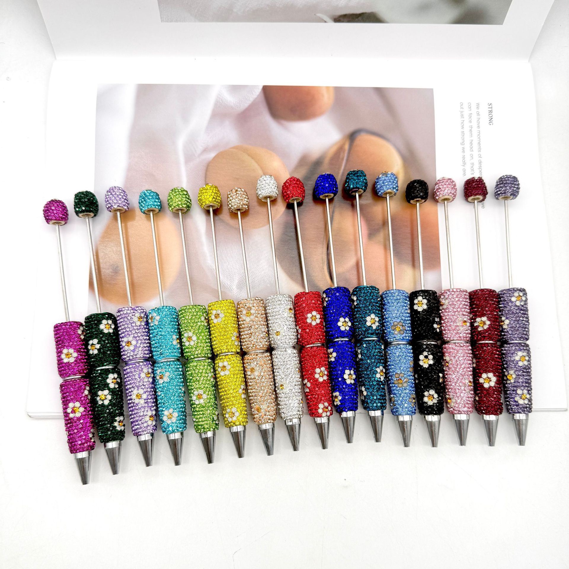 Daisy Rhinestone Beadable Ballpoint Pen