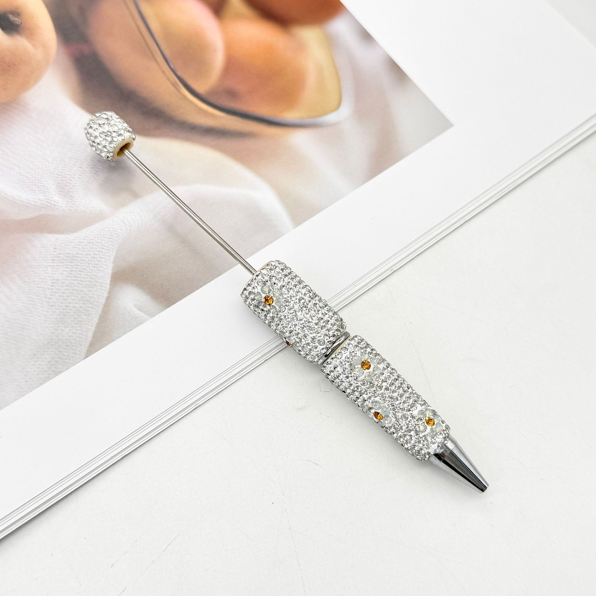 Daisy Rhinestone Beadable Ballpoint Pen