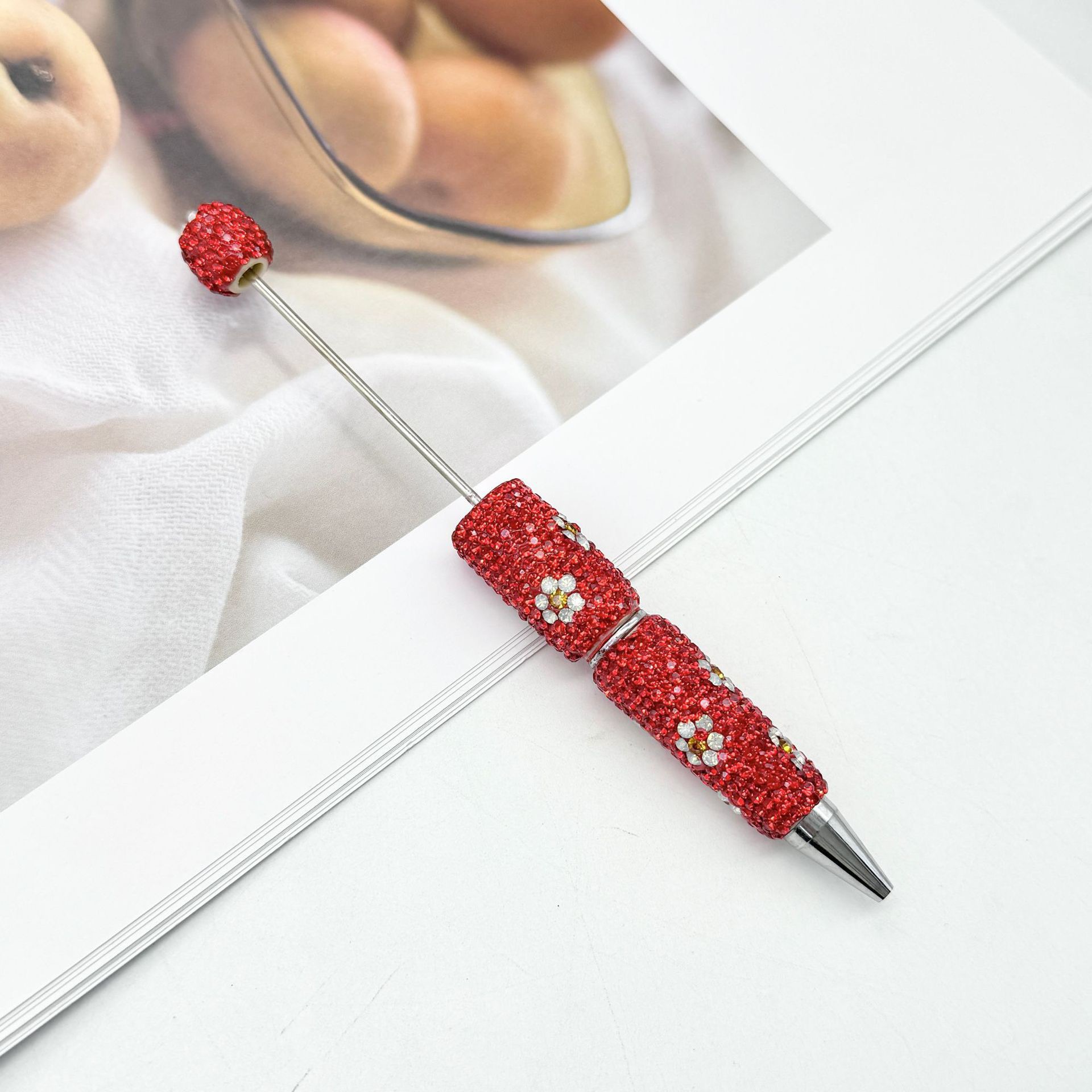 Daisy Rhinestone Beadable Ballpoint Pen