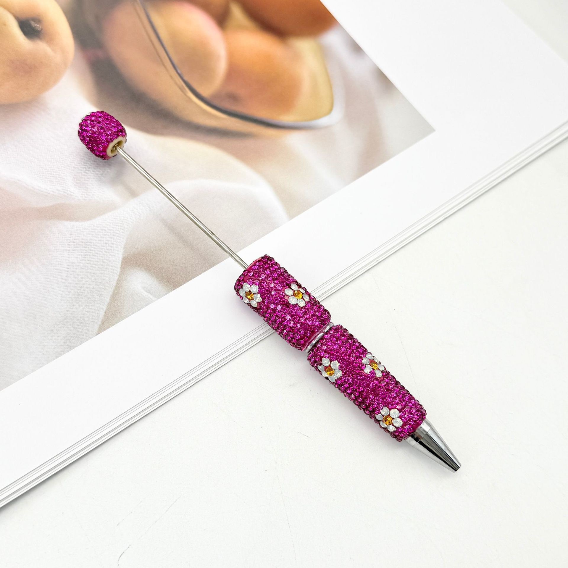 Daisy Rhinestone Beadable Ballpoint Pen
