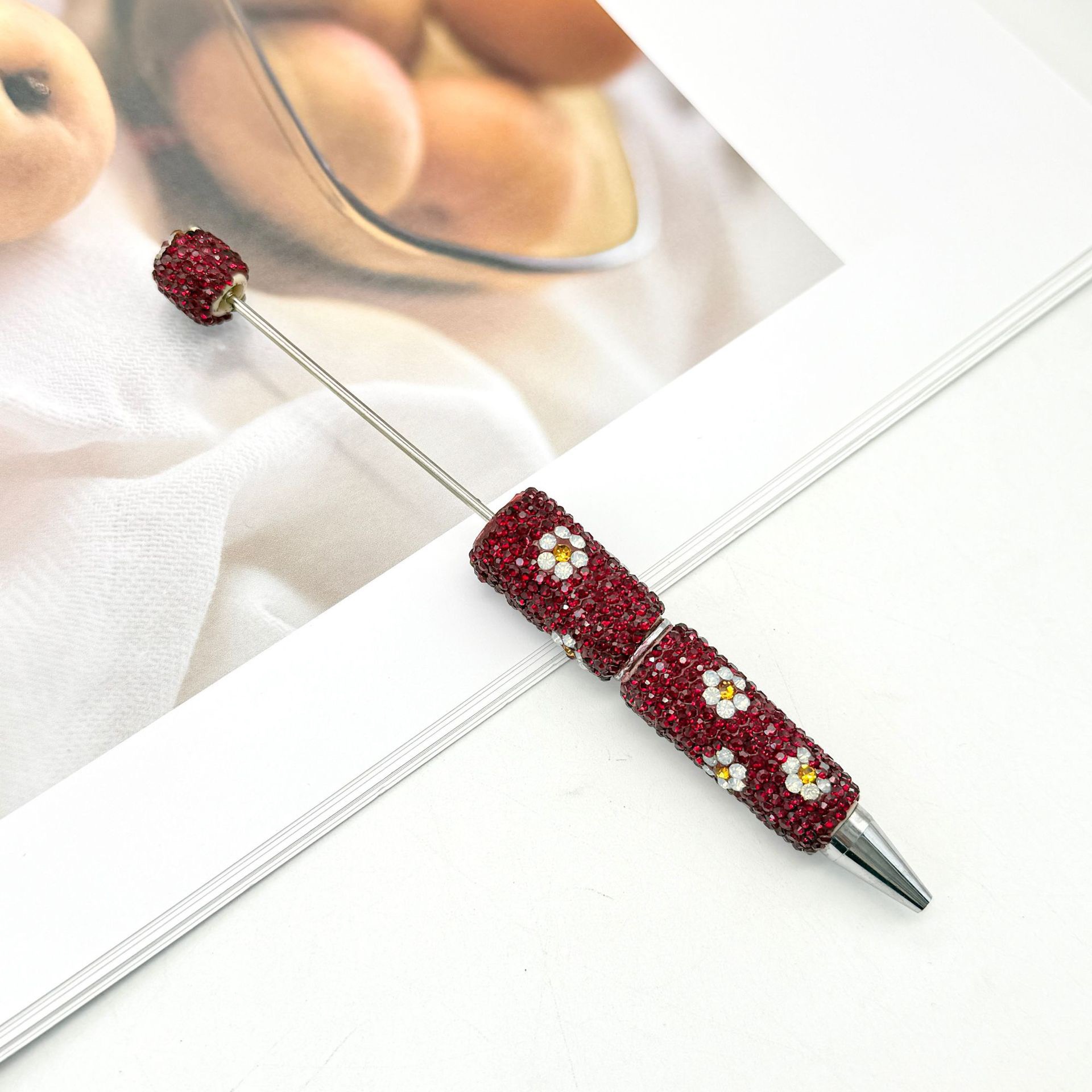 Daisy Rhinestone Beadable Ballpoint Pen
